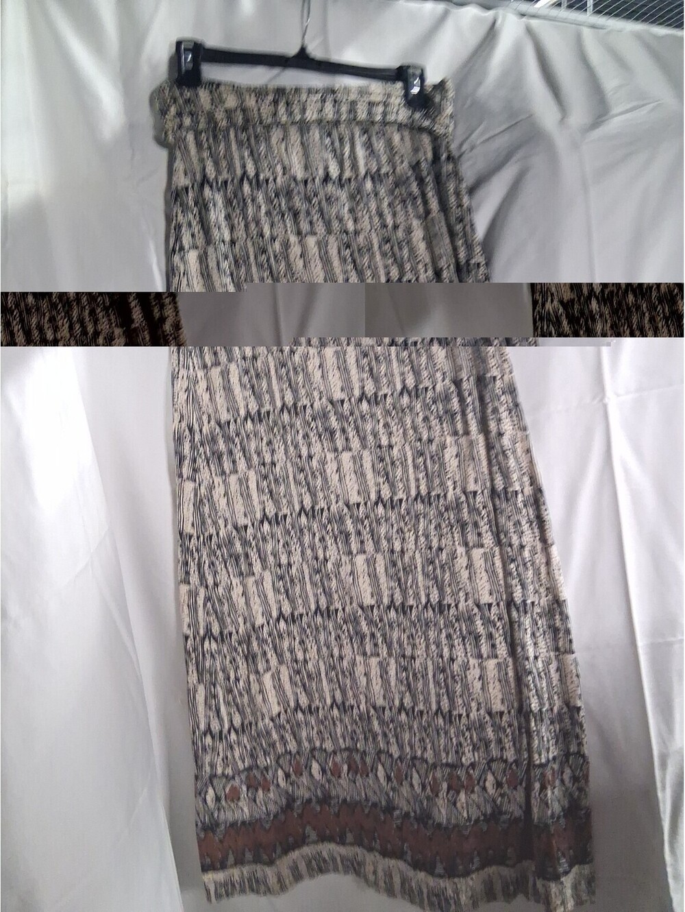 Max Studio Black and White Geometric Print Strapless Maxi Dress Size Small L2